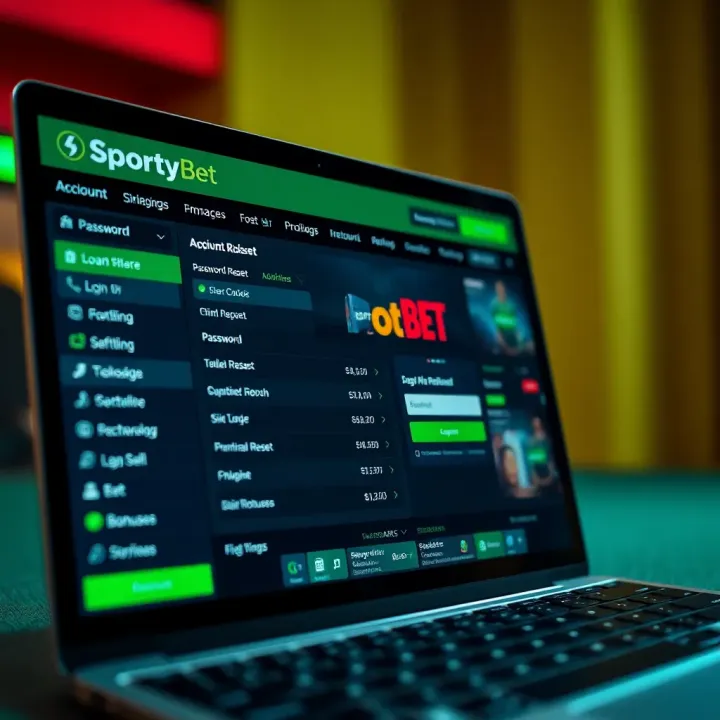 User interface showcasing SportyBet’s betting options and live sports events on a digital device