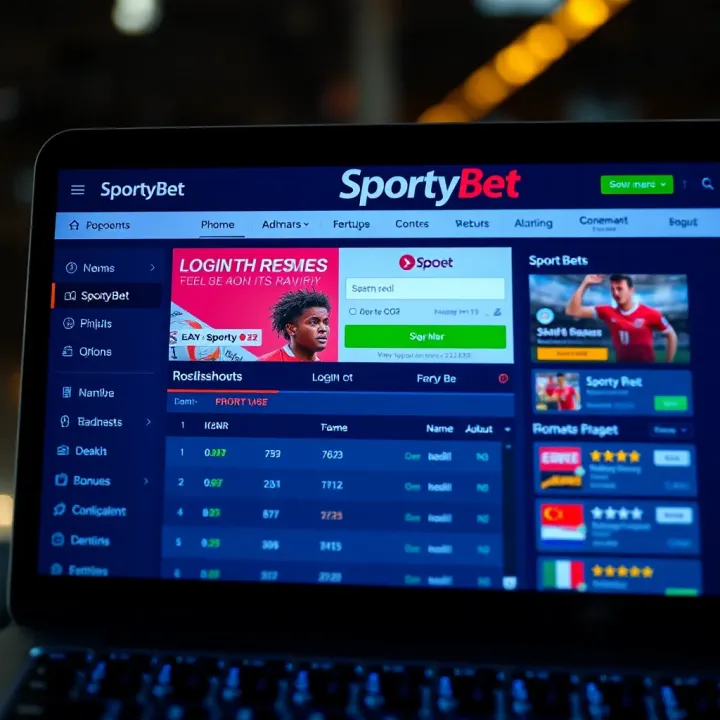 SportyBet Mobile App Offering Convenient Betting and Secure Payments Mobile device displaying SportyBet app with user-friendly betting options and secure payment methods