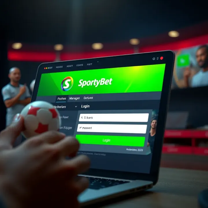 User securely logging into SportyBet Nigeria platform using a mobile device