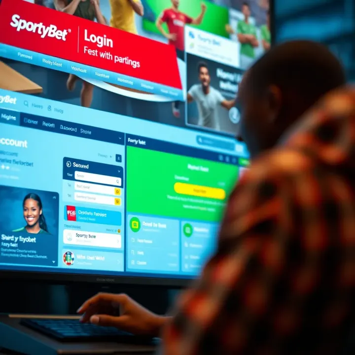 Dashboard displaying SportyBet account features after successful login
