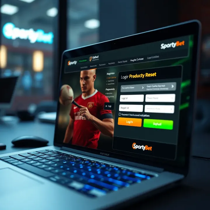 Illustration of account setup and secure login screen on iPhone for SportyBet
