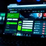 Mobile phone screen displaying the SportyBet app download page on a Nigerian network