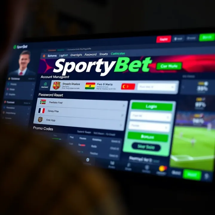 A customer placing a bet at a SportyBet shop counter with electronic displays