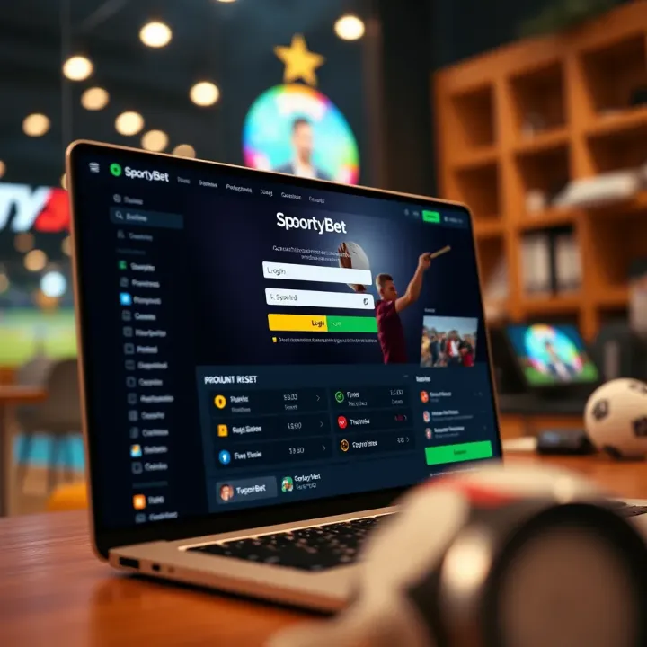 Screenshot of the SportyBet signup and login screen showing user input fields and secure login feature