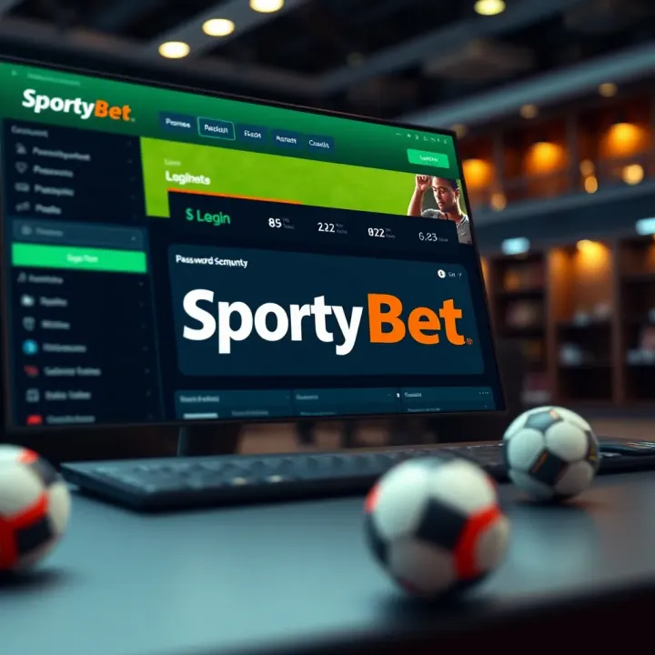 User interface displaying SportyBet login screen on mobile device
