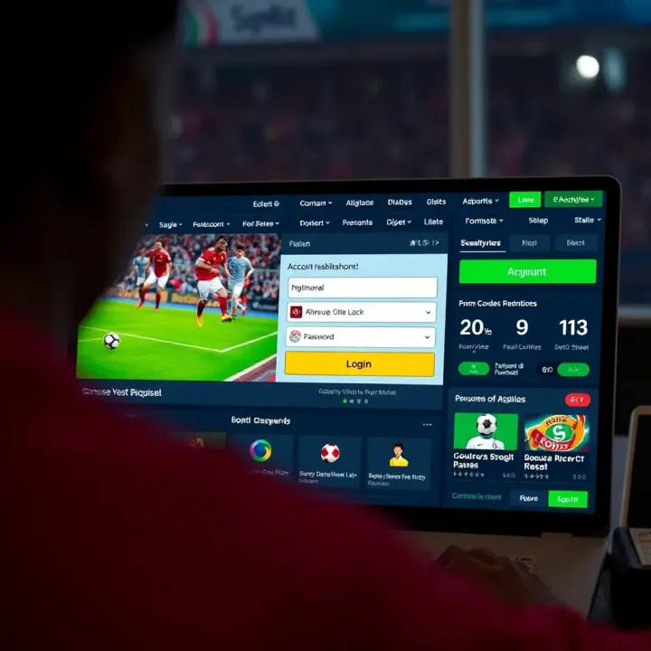 Colorful betting slips and a registration form on a digital tablet