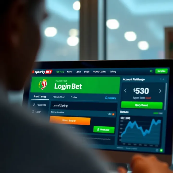 User entering login credentials on SportyBet platform on a mobile device
