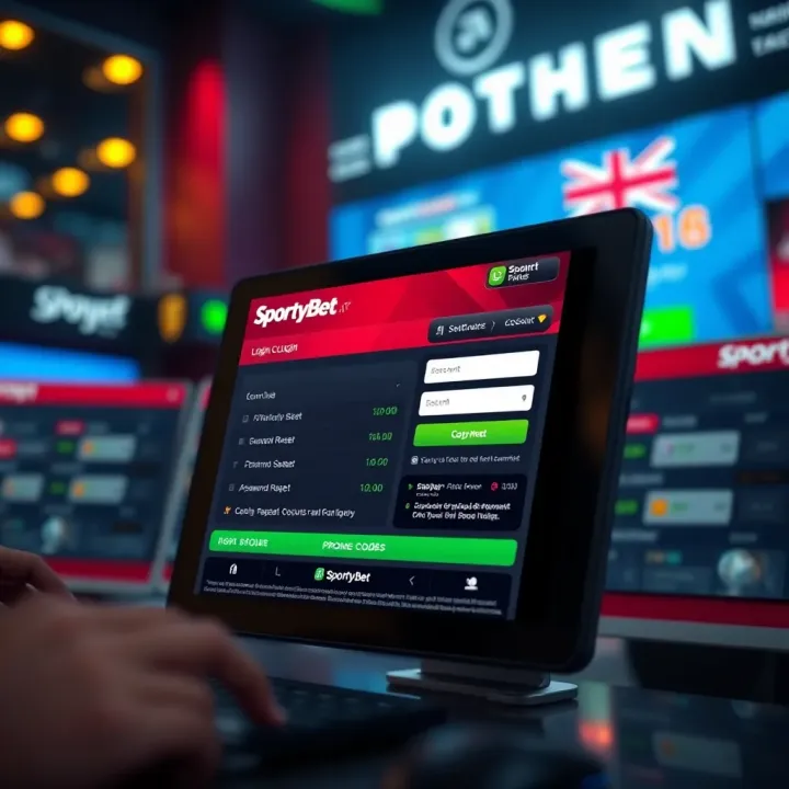 Key Features and Secure Access on SportyBet Android App Interface of the installed SportyBet app displaying betting options and secure login