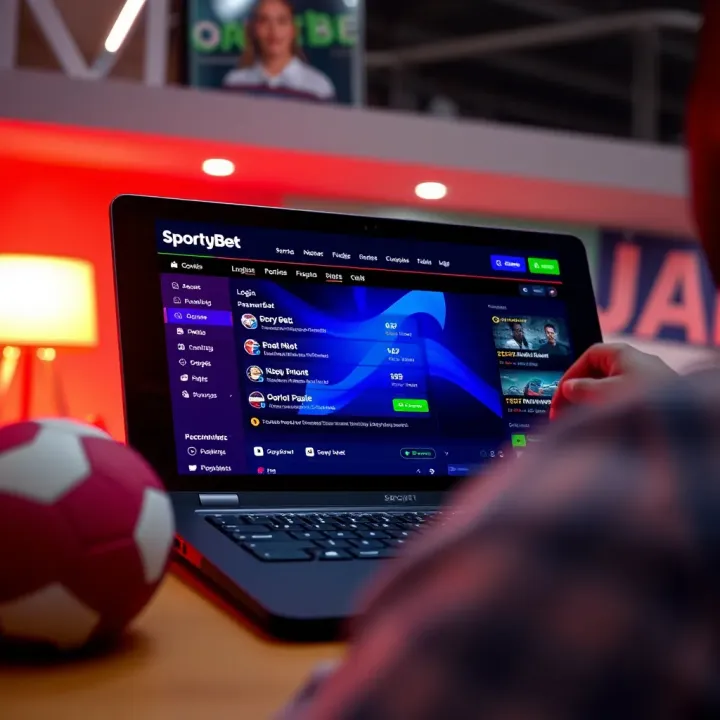 Downloading the SportyBet App in Nigeria Mobile phone displaying SportyBet app download screen with Nigerian flag in the background