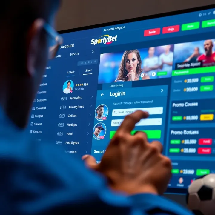 SportyBet app interface showing betting options and live match odds on a mobile device