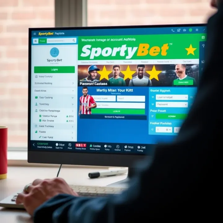User-Friendly Navigation Menu of SportyBet Casino on Mobile Devices Mobile phone displaying SportyBet casino navigation menu with icons for games, account, and support options