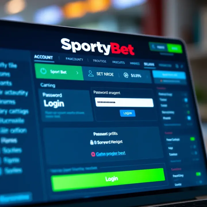 Mobile phone screen displaying SportyBet mobile site homepage with accessible menu options