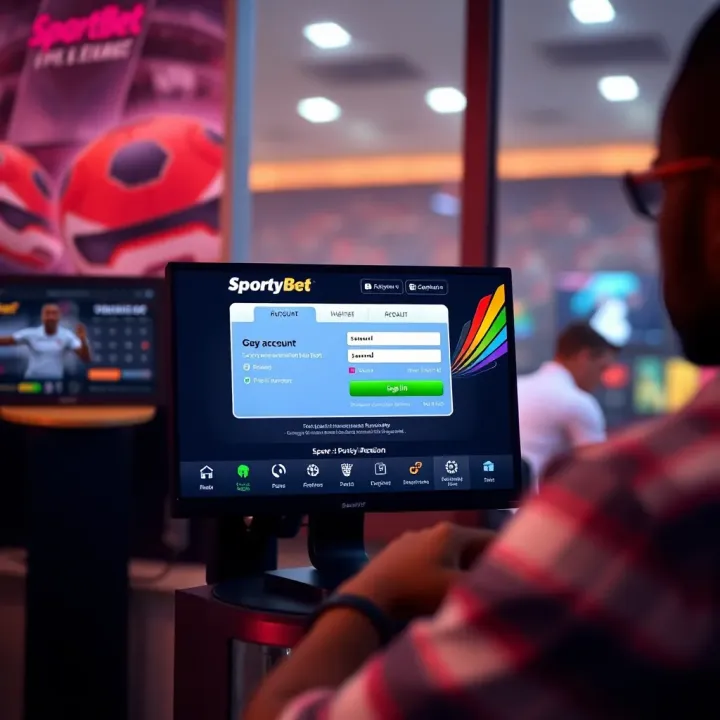 Illustration of a secure online betting setup highlighting safety features of SportyBet