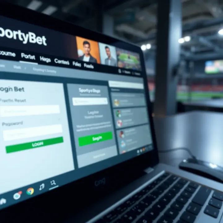 Close-up of a customer using a touchscreen kiosk to place a sports bet at a SportyBet shop