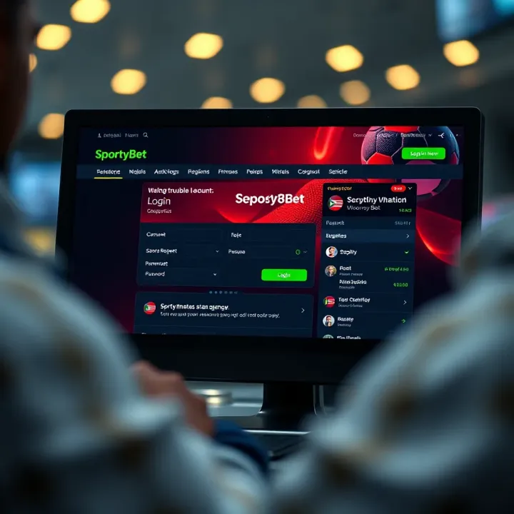 Interface of the old SportyBet platform showing betting options and match details