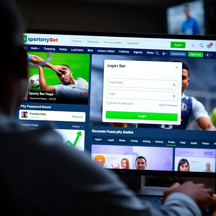 Mobile device displaying the SportyBet Shop Booking App interface with betting options and user navigation